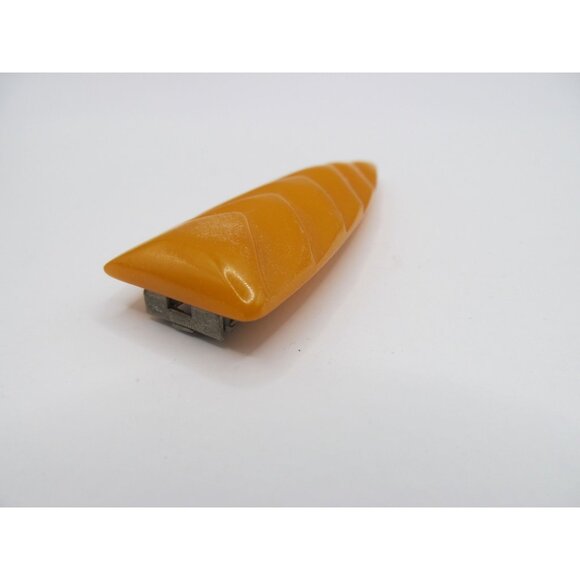 Vintage Carved Butterscotch Bakelite Arrow Dress Clip - Picture 11 of 12
